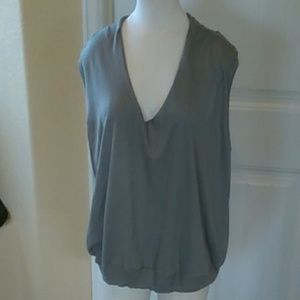 Sleeveless Low V neck blouse